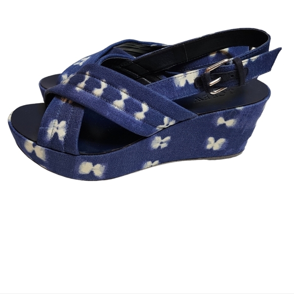 NWOB J. Crew batik fabric wedge slingback platform sandals. - Picture 12 of 17